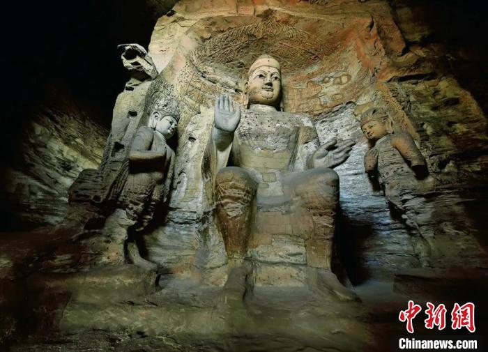 云岡石窟規(guī)模最大的洞窟第3窟。