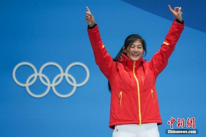 劉佳宇在平昌獲得銀牌。<a target='_blank' href='/'>中新社</a>記者 崔楠 攝