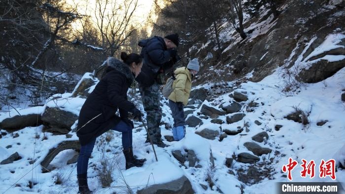 圖為工作人員發(fā)現(xiàn)疑似放歸雪豹的痕跡(資料圖)?！?nèi)蒙古賀蘭山國家級自然保護(hù)區(qū)供圖