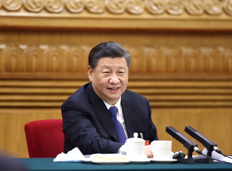 2021年3月5日，習(xí)近平總書記參加十三屆全國人大四次會(huì)議內(nèi)蒙古代表團(tuán)的審議。