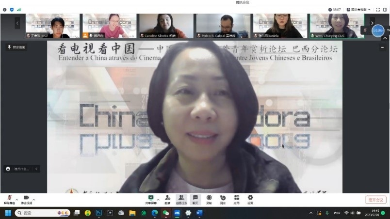 中國傳媒大學(xué)外國語言文化學(xué)院院長文春英教授。 論壇截圖