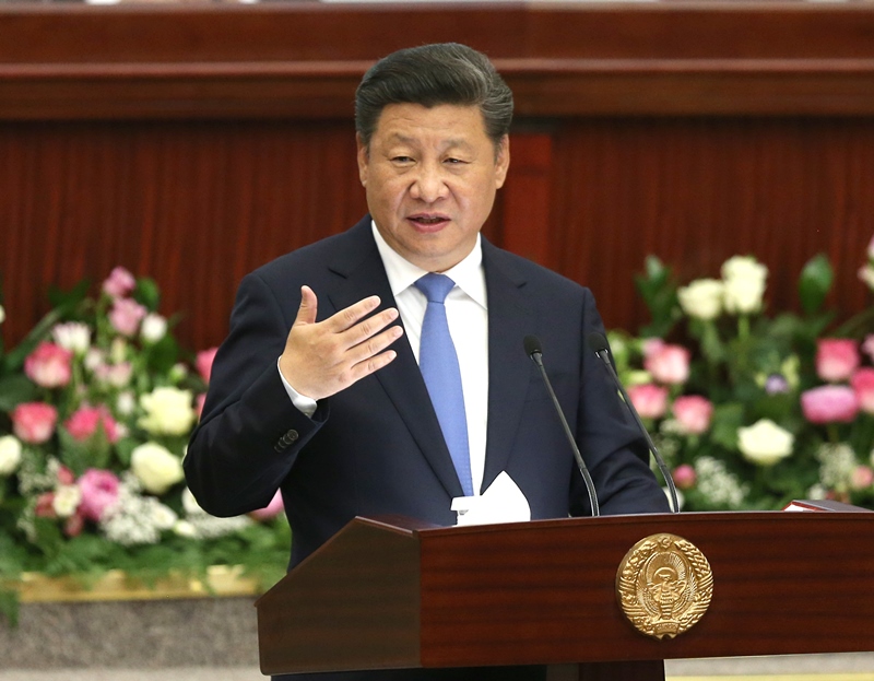2016年6月22日，國家主席習(xí)近平在塔什干烏茲別克斯坦最高會(huì)議立法院發(fā)表題為《攜手共創(chuàng)絲綢之路新輝煌》的重要演講。