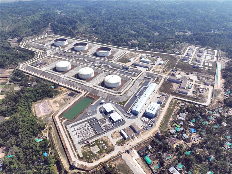 孟加拉國首個海陸一體化超大型石油儲運工程——單點系泊及雙線管道工程。中石油管道局供圖。