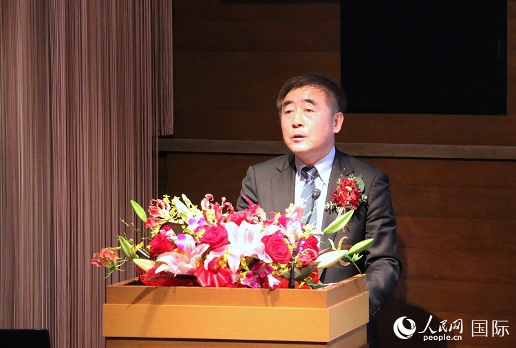 科盟會(huì)長(zhǎng)楊克儉發(fā)表致辭。人民網(wǎng) 許可攝