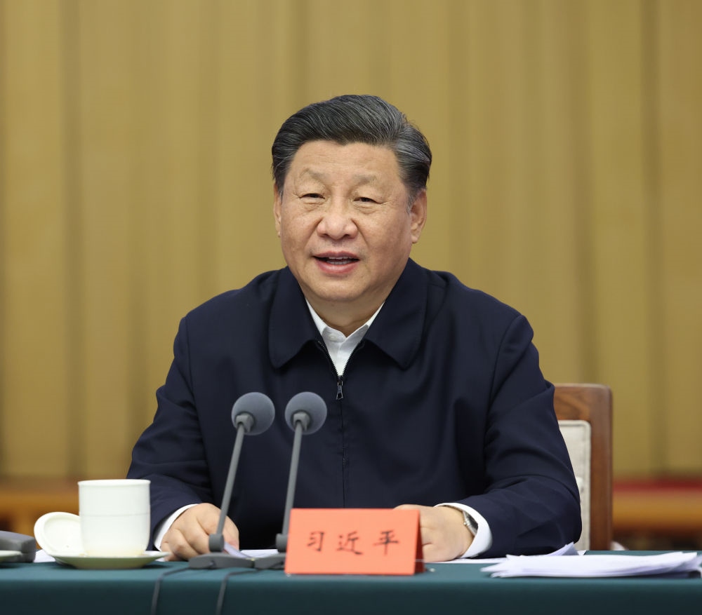 2021年10月22日下午，中共中央總書記、國家主席、中央軍委主席習近平在山東省濟南市主持召開深入推動黃河流域生態(tài)保護和高質(zhì)量發(fā)展座談會并發(fā)表重要講話。新華社記者 謝環(huán)馳 攝