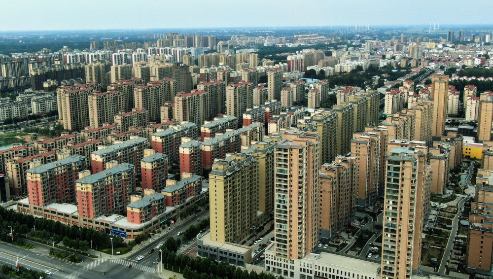 這是2021年6月23日拍攝的蘭考縣縣城（無(wú)人機(jī)照片）。新華社記者 李安 攝