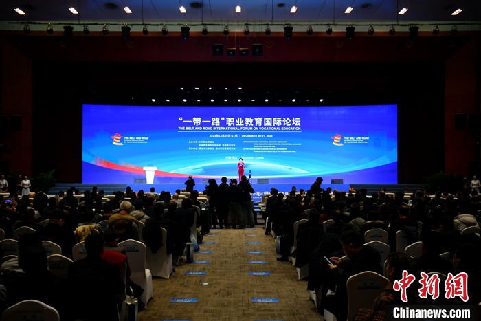圖為 “一帶一路”職業(yè)教育國(guó)際論壇現(xiàn)場(chǎng)。 中新社記者 韓冰 攝
