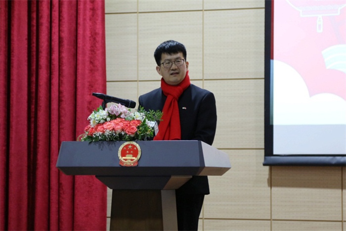 中國駐阿爾及利亞大使李健致辭。中國駐阿爾及利亞大使館供圖