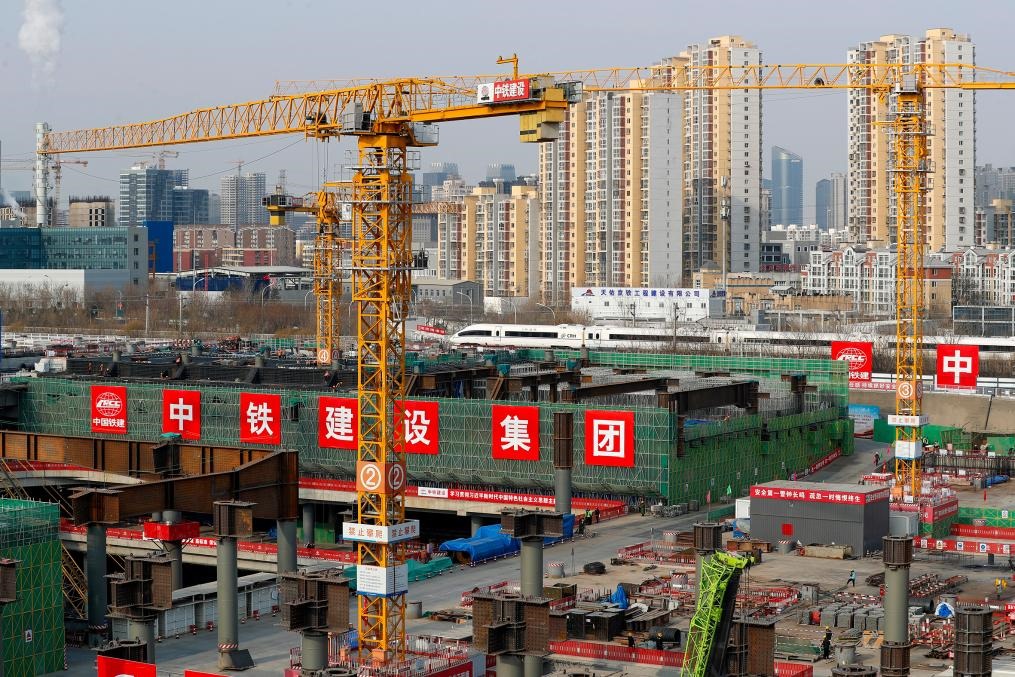 2月2日，北京城市副中心站綜合交通樞紐工程建設(shè)現(xiàn)場(chǎng)。新華社記者 李木子 攝