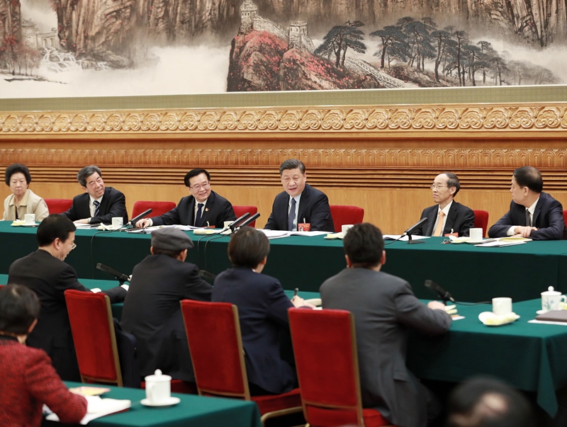 2019年3月8日，習(xí)近平總書記參加十三屆全國人大二次會議河南代表團(tuán)的審議。