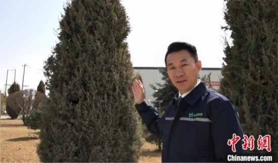 圖為王佐向記者介紹自己的新能源綠電廠區(qū)。白先森 攝
