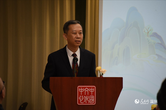 中國駐瑞典大使崔愛民致辭。人民網(wǎng)記者 殷淼攝