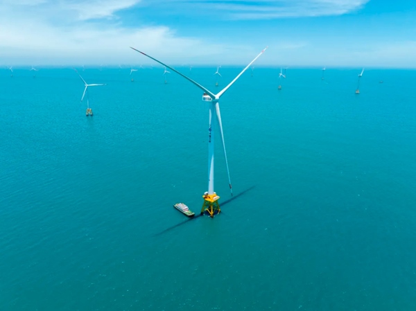 全球首臺16兆瓦海上風(fēng)電機(jī)組于2023年6月并網(wǎng)發(fā)電。韓磊攝