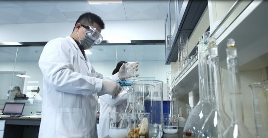 中國科學院贛江創(chuàng)新研究院科研人員在做實驗。