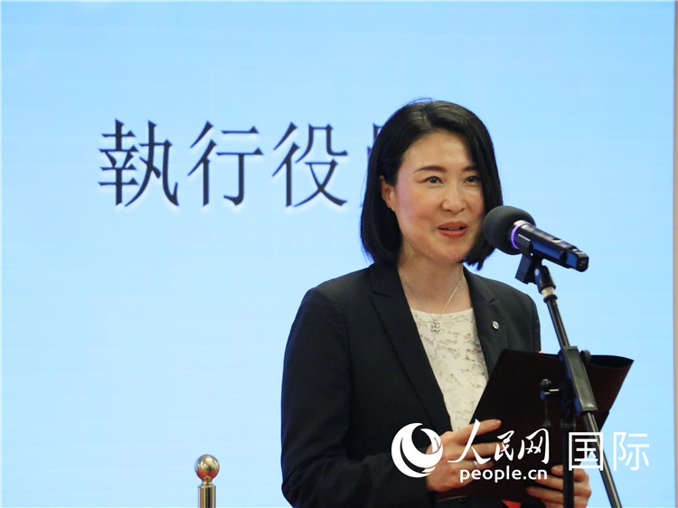 日本航空株式會社執(zhí)行役員西原口香織致辭。人民網(wǎng) 許可攝