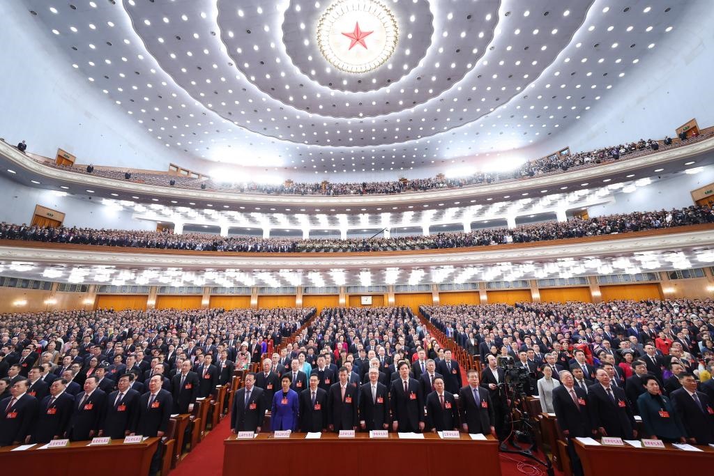 2024年3月5日，第十四屆全國人民代表大會第二次會議在北京人民大會堂開幕。新華社記者 黃敬文 攝