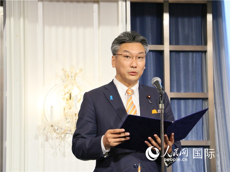 日本國貿(mào)促會長代理橋本岳致辭。人民網(wǎng) 許可攝