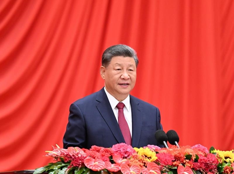 △2024年9月30日，慶祝中華人民共和國(guó)成立75周年招待會(huì)在北京人民大會(huì)堂隆重舉行。習(xí)近平總書記出席招待會(huì)并發(fā)表重要講話。