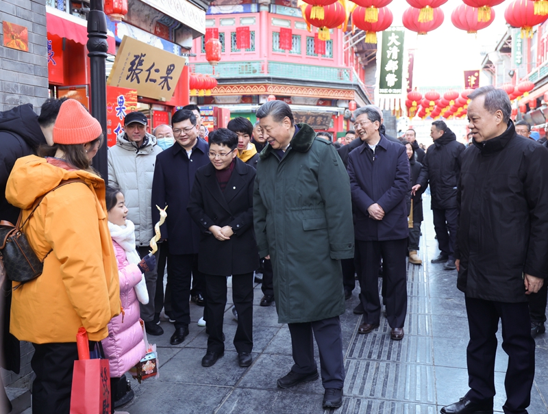 2024年2月1日，習(xí)近平總書記在天津古文化街考察。