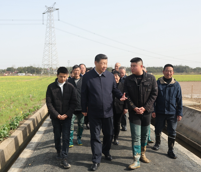 2024年3月19日，習(xí)近平總書記在湖南常德港中坪村考察。