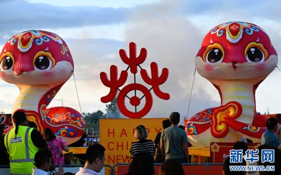 圖為游客在2025年奧克蘭元宵燈節(jié)游覽。（圖片由奧克蘭中國文化中心提供）
