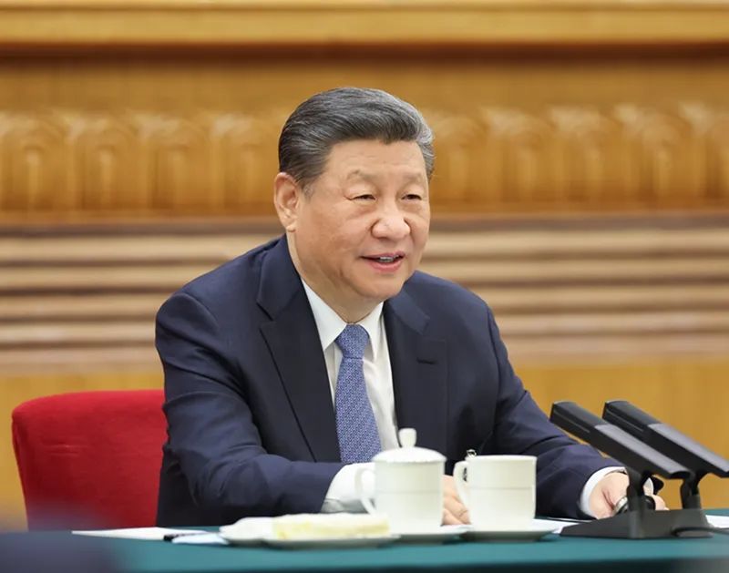 2024年3月5日，習近平參加他所在的十四屆全國人大二次會議江蘇代表團審議。新華社記者 鞠鵬 攝