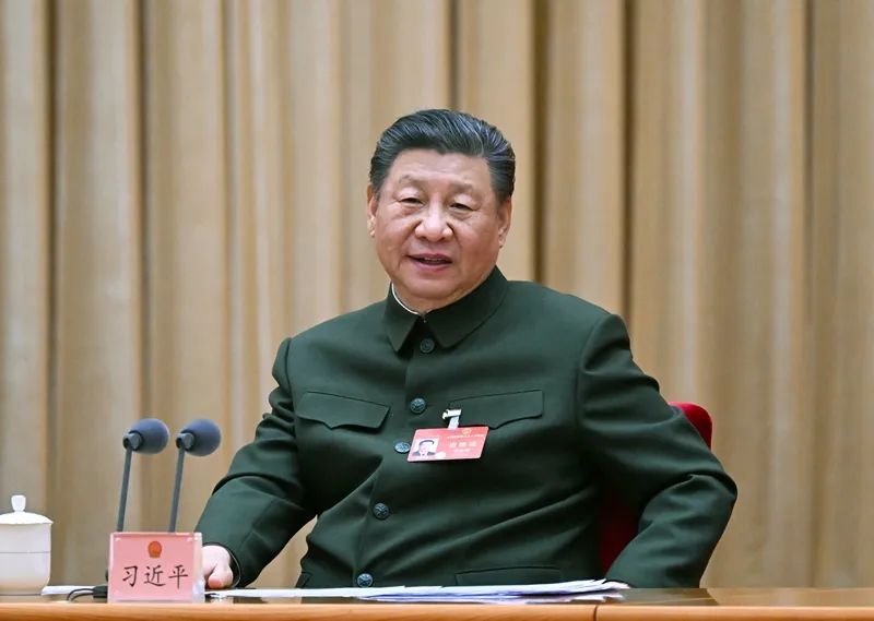 2024年3月7日下午，習近平出席十四屆全國人大二次會議解放軍和武警部隊代表團全體會議并發(fā)表重要講話。新華社記者 李剛 攝